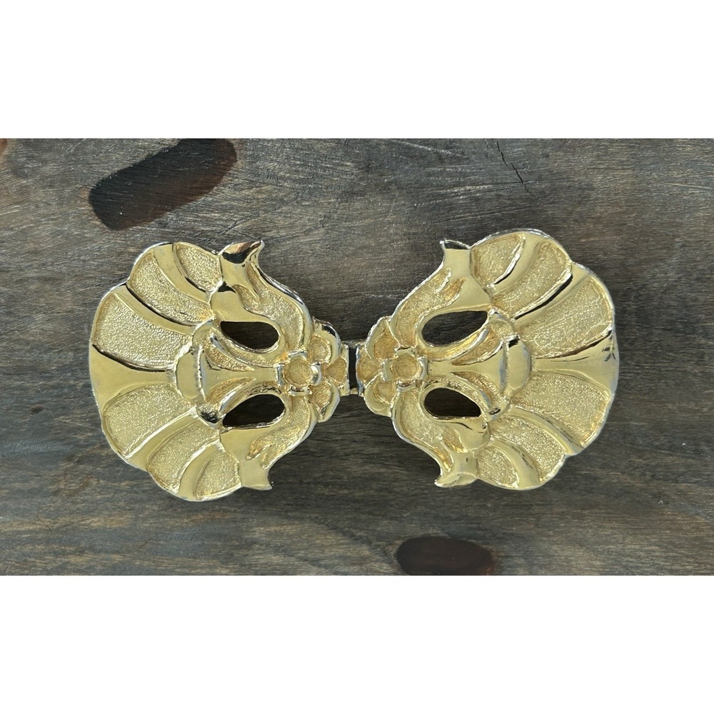 Vintage Alexis Kirk Belt Buckle Gold Tone